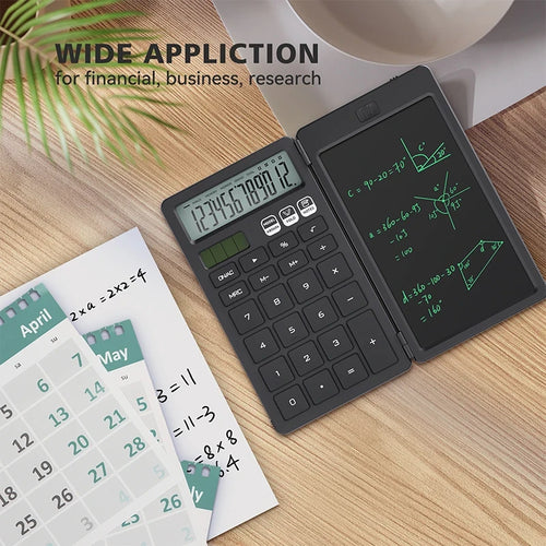 2-in-1  Graphing Calculator with 6.5" LCD Writing Tablet 12-Digit Portable Office