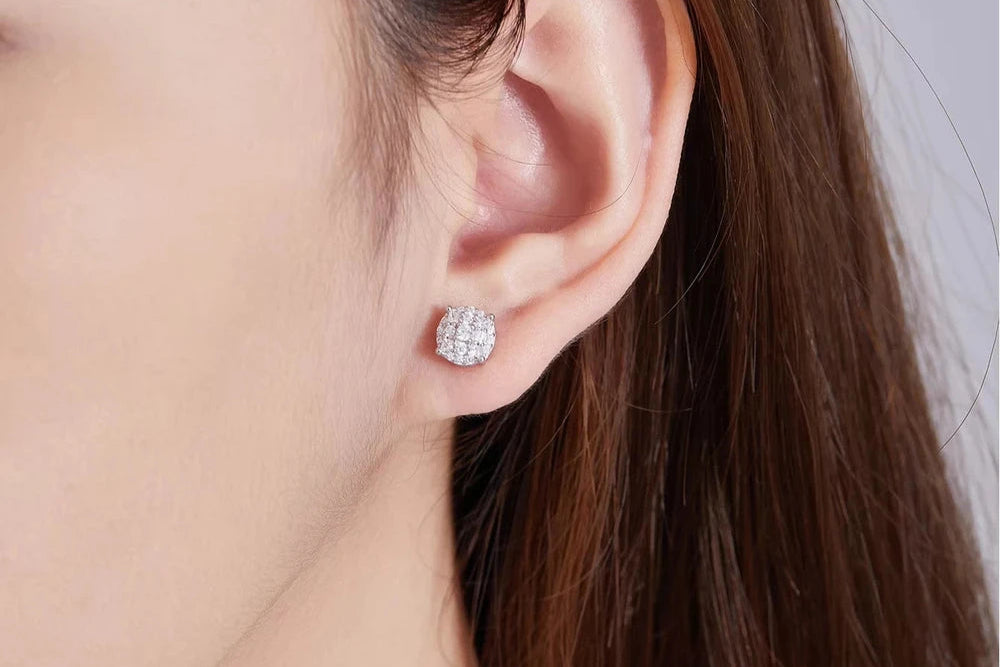 8mm VVS1 Moissanite Stud Earrings 925 Screw Back Dallas Jewelers