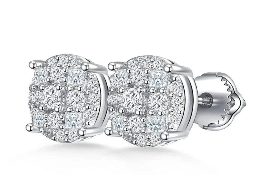 8mm VVS1 Moissanite Stud Earrings 925 Screw Back Dallas Jewelers