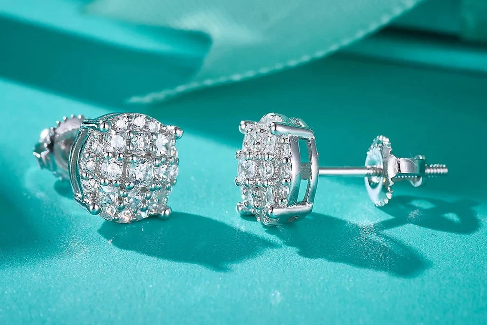 8mm VVS1 Moissanite Stud Earrings 925 Screw Back Dallas Jewelers
