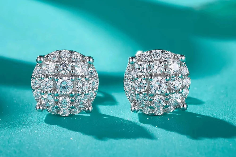 8mm VVS1 Moissanite Stud Earrings 925 Screw Back Dallas Jewelers