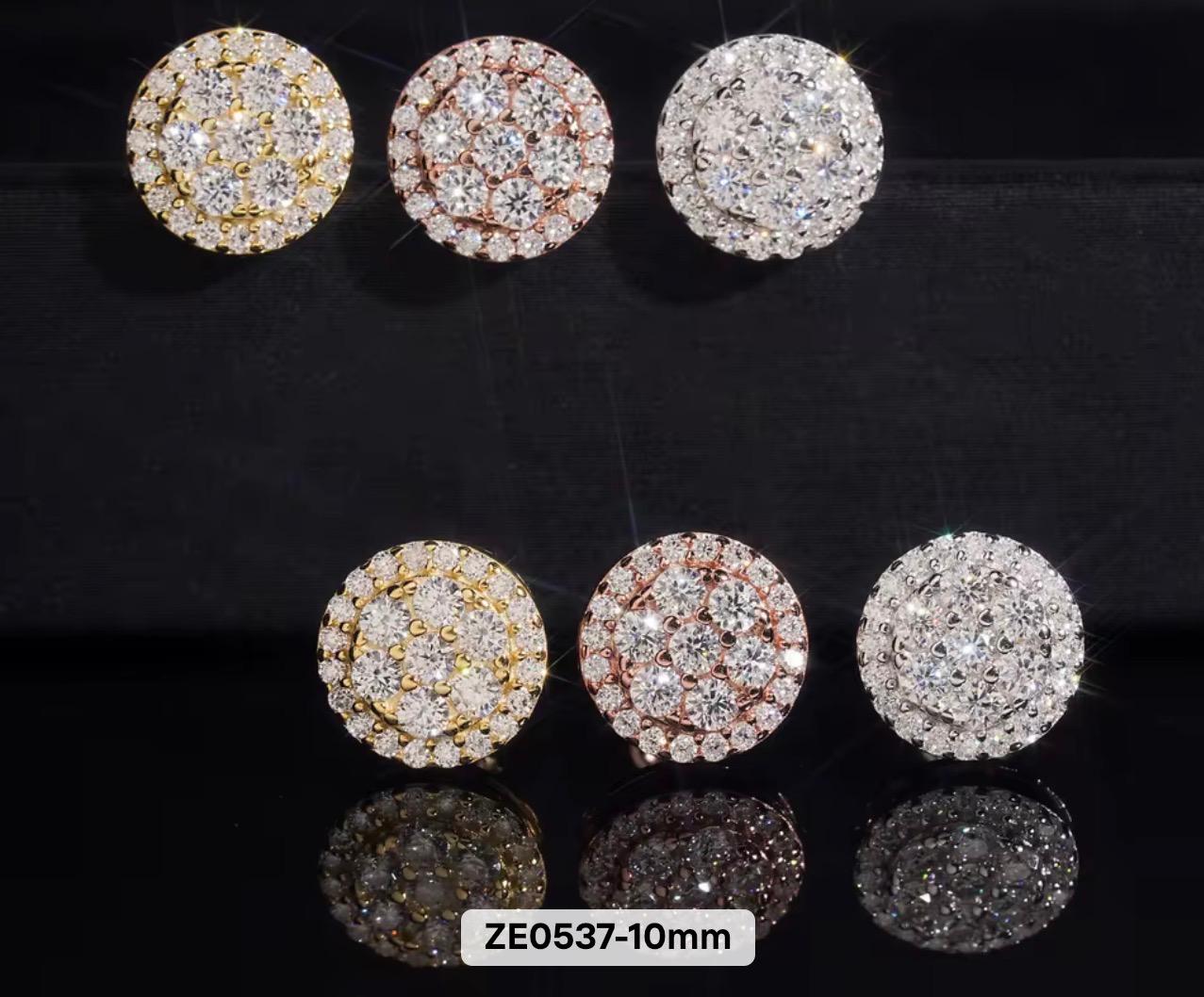 925 Silver Moissanite Stud Earrings D/VVS1 Iced Out Passes Tester Dallas Jewelers