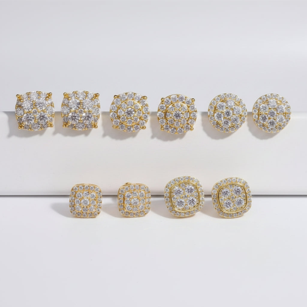 925 Silver Moissanite Stud Earrings D/VVS1 Iced Out Passes Tester Dallas Jewelers