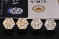 GRA 13MM Flower Cluster Moissanite Earrings 925 Sterling Silver Moissanite Dallas Jewelers