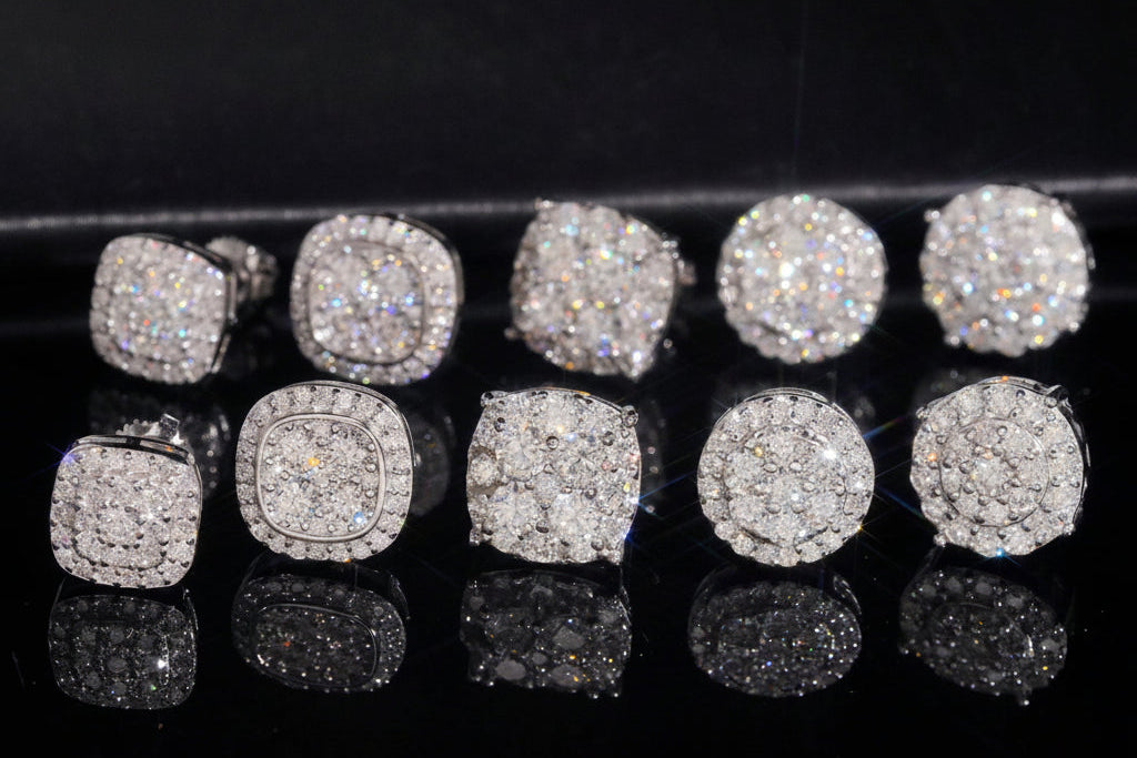 925 Silver Moissanite Stud Earrings D/VVS1 Iced Out Passes Tester Dallas Jewelers