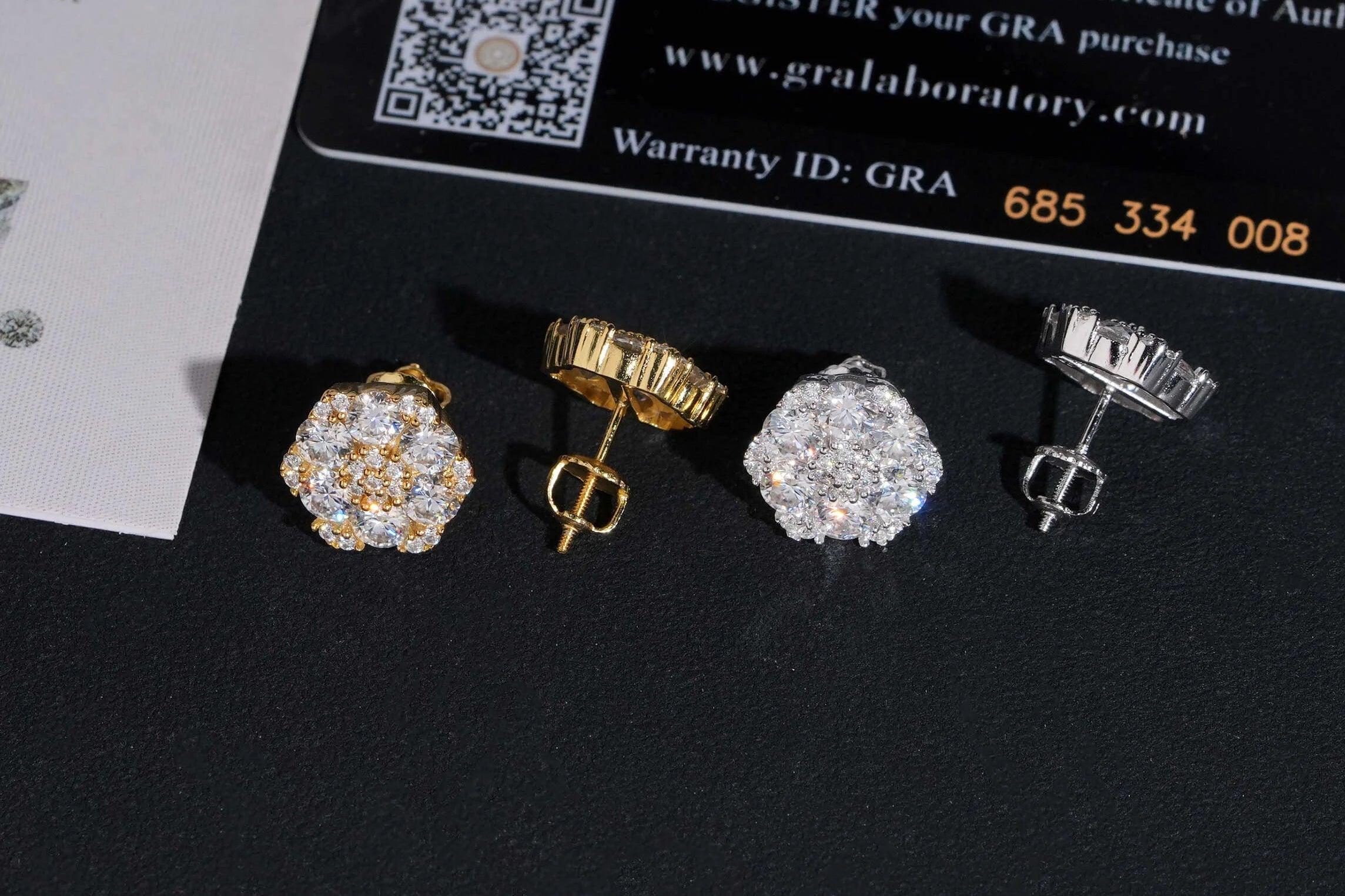 GRA 13MM Flower Cluster Moissanite Earrings 925 Sterling Silver Moissanite Dallas Jewelers
