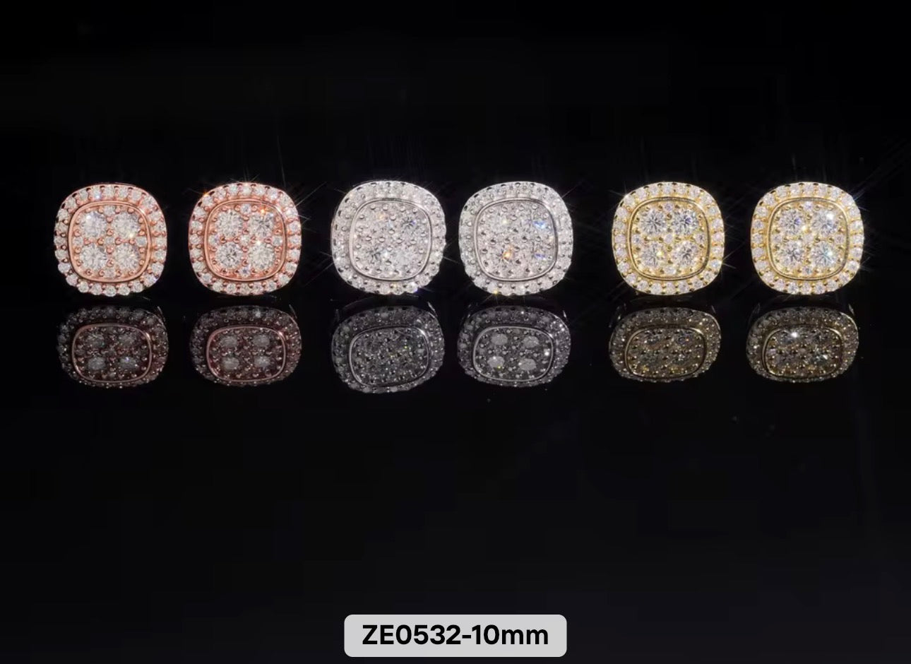 925 Silver Moissanite Stud Earrings D/VVS1 Iced Out Passes Tester Dallas Jewelers